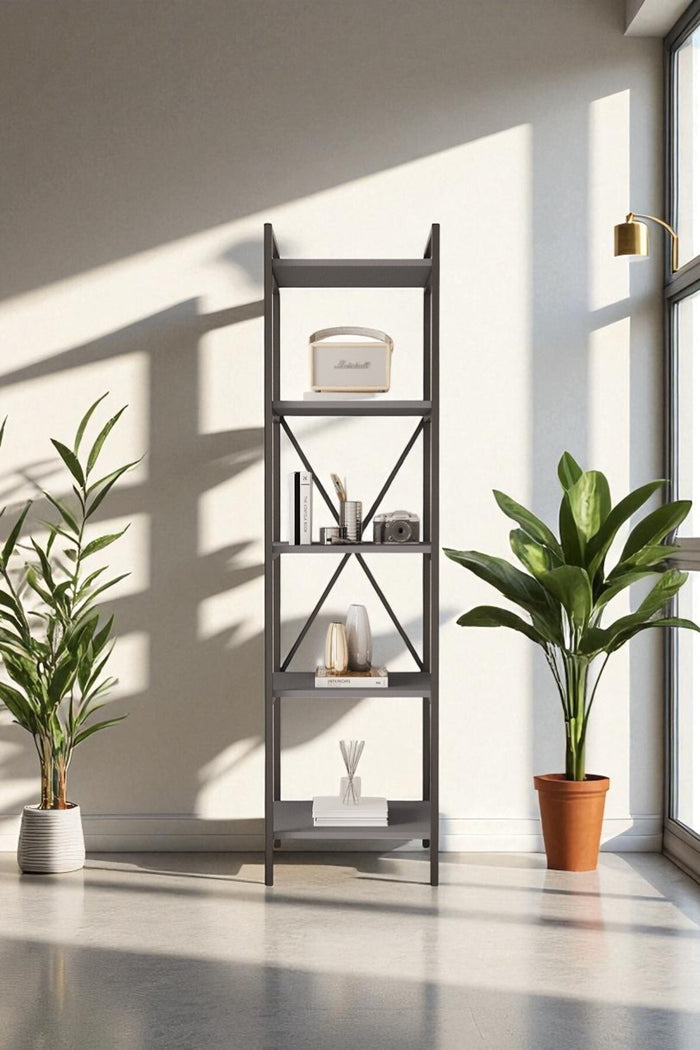 Mobitopya Nilamu 45 cm Kitaplık Metal Aksamlı Organizer Ofis 45X170*34