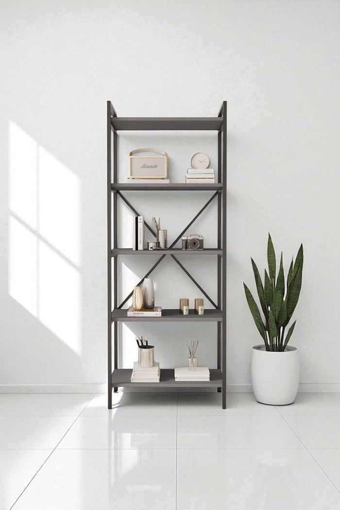 Mobitopya Nilamu 65 cm Kitaplık Metal Aksamlı Organizer Ofis Ev 65X170*34 cm