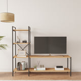 Mobitopya Nilamu Tv Ünitesi | Açık Raflı Tv Sehpası Ve Çok Amaçlı Düzenleyici Raf 150×135×30 cm