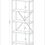 Mobitopya Nilamu 65 cm Kitaplık (65×170×34 cm)
