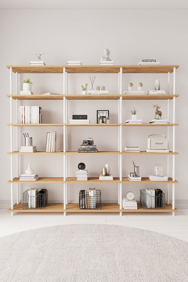 Mobitopya Çevir Kur 200 cm Kitaplık (200×177×29 cm)