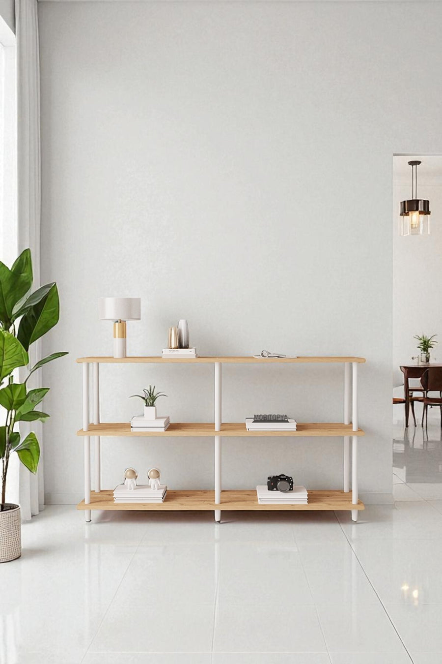 Mobitopya Çevir Kur 150 cm Raflı Konsol (150×75×29 cm) - Atlantik Çam B.D