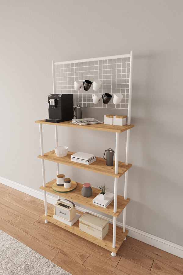 Mobitopya Çevir Kur 4 Raflı Kahve Köşesi Dolabı (71×167×35 cm)