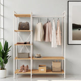 Mobitopya Nilamu Elbise Dolabı | Metal Gövdeli Açık Askılık & Organizer Dolap 130×170×34 cm