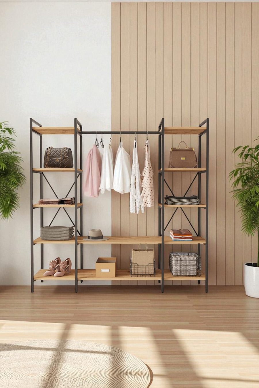 Mobitopya Nilamu Büyük Elbise Dolabı (175×170×34 cm) - Atlantik Çam