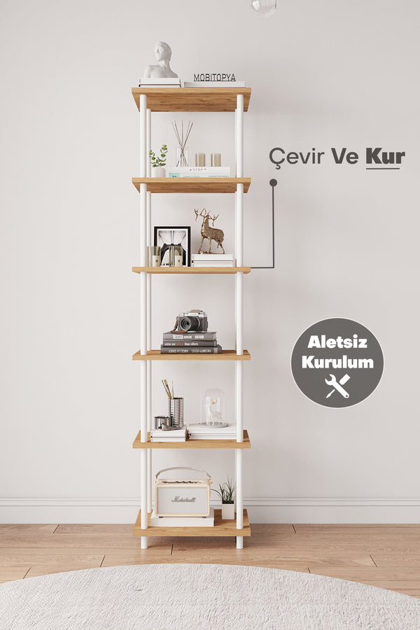 Mobitopya Çevir Kur 45 cm Kitaplık (45×177×29 cm)