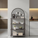 Mobitopya Çevir Kur 4 Raflı Kahve Köşesi Dolabı | Mutfak Düzenleyici Stand 71X167X35 cm”