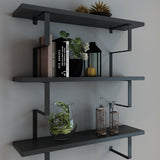 Mobitopya Metal Ayaklı 3 Katlı Duvar Rafı (60×70×15 cm)