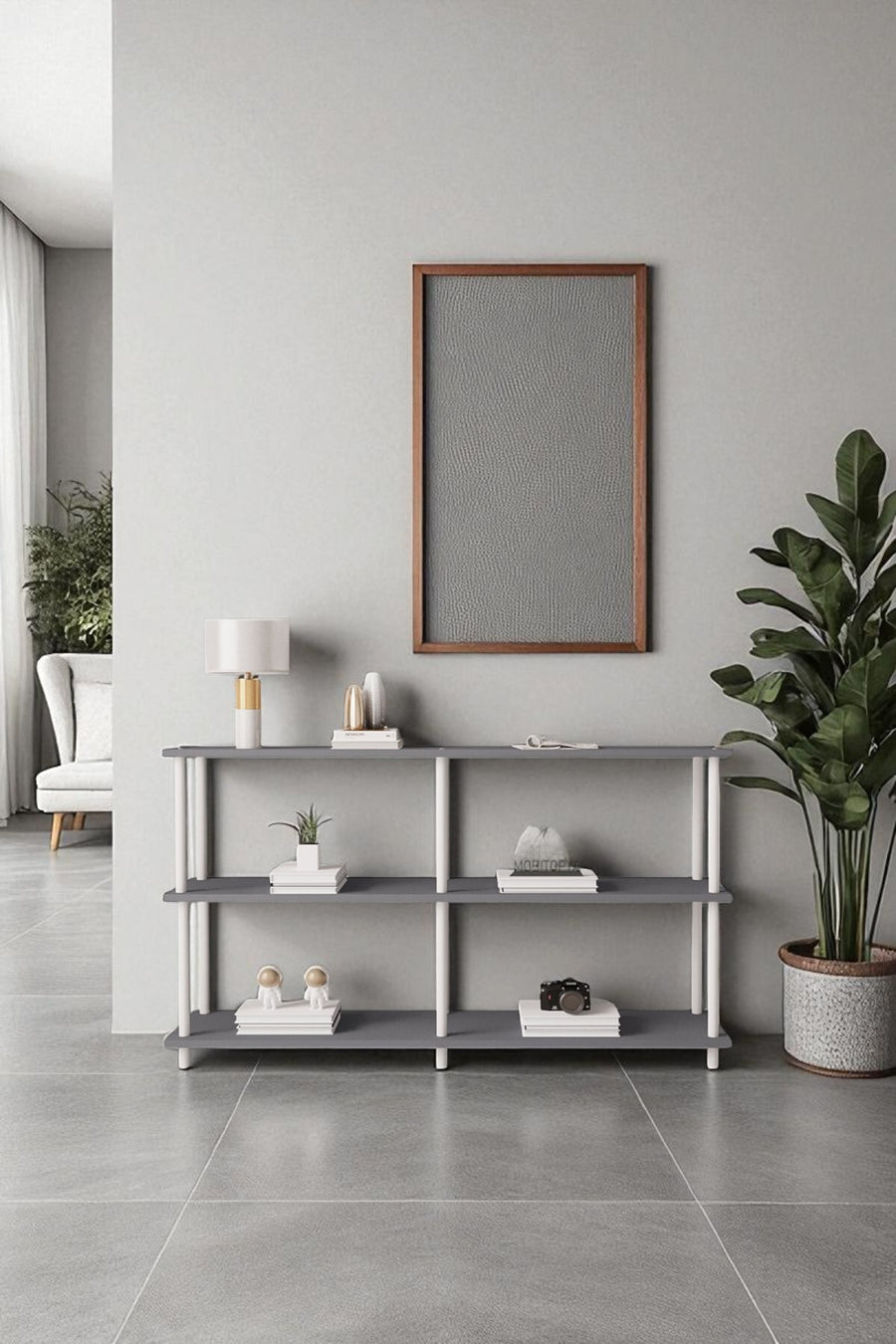 Mobitopya Çevir Kur 150 cm Raflı Konsol (150×75×29 cm) - Antrasit B.D