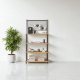 Mobitopya Çevir Kur 4 Raflı Kahve Köşesi Dolabı | Mutfak Düzenleyici Stand 71X167X35 cm