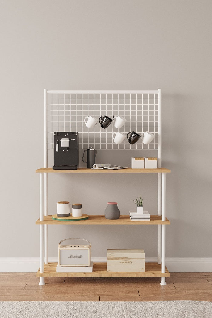 Mobitopya Çevir Kur 3 Raflı Kahve Köşesi Dolabı (71×134×35 cm)