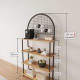 Mobitopya Çevir Kur 4 Raflı Kahve Köşesi Oval (71×167×35 cm)