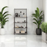 Mobitopya Çevir Kur 4 Raflı Kahve Köşesi Dolabı | Mutfak Düzenleyici Stand 71X167X35 cm