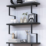 Mobitopya Metal Ayaklı Duvar Rafı 3 Katlı Duvar Rafı Kitaplık Saksılık Banyo Mutfak Salon 60X70*15 cm