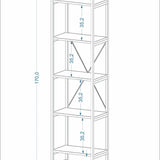 Mobitopya Nilamu 45 cm Kitaplık (45×170×34 cm)
