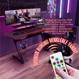 Mobitopya Profesyonel Oyuncu Masası RGB Ledli (140×75×70 cm)