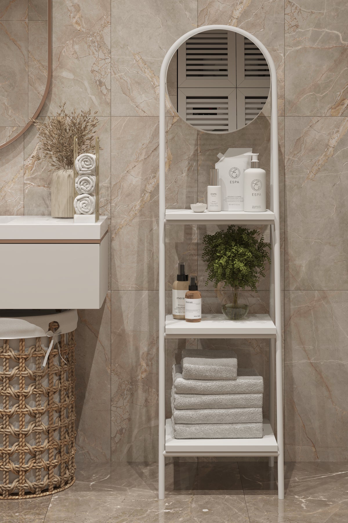 Mobitopya Aynalı Çok Amaçlı Düzenleyici Raf – Banyo/Salon/Yatak Odası