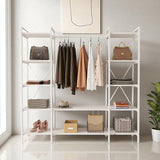 Mobitopya Nilamu Elbise Dolabı | Metal Gövdeli Açık Askılık & Organizer Dolap 175X170*34 cm