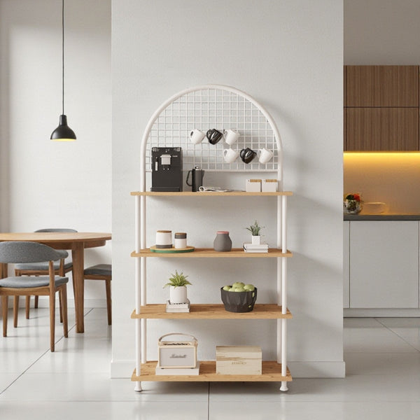 Mobitopya Çevir Kur 4 Raflı Kahve Köşesi Dolabı | Mutfak Düzenleyici Stand 71X167X35 cm”