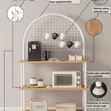 Mobitopya Çevir Kur 3 Raflı Oval Kahve Köşesi Dolabı (71×134×35 cm)