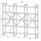 Mobitopya Nilamu 200 cm Kitaplık (200×170×34 cm)