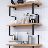 Mobitopya Metal Ayaklı Duvar Rafı 3 Katlı Duvar Rafı Kitaplık Saksılık Banyo Mutfak Salon 60X70*15 cm