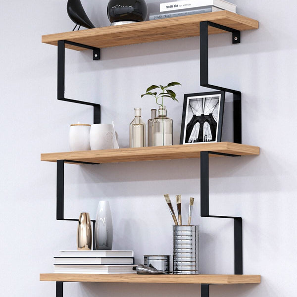 Mobitopya Metal Ayaklı Duvar Rafı 3 Katlı Duvar Rafı Kitaplık Saksılık Banyo Mutfak Salon 60X70*15 cm