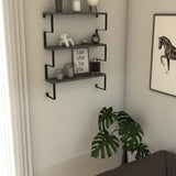 Mobitopya Metal Ayaklı 3 Katlı Duvar Rafı (60×70×15 cm)