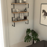 Mobitopya Metal Ayaklı 3 Katlı Duvar Rafı (60×70×15 cm)