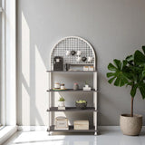 Mobitopya Çevir Kur 4 Raflı Kahve Köşesi Oval (71×167×35 cm)