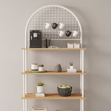 Mobitopya Çevir Kur 4 Raflı Kahve Köşesi Oval (71×167×35 cm)