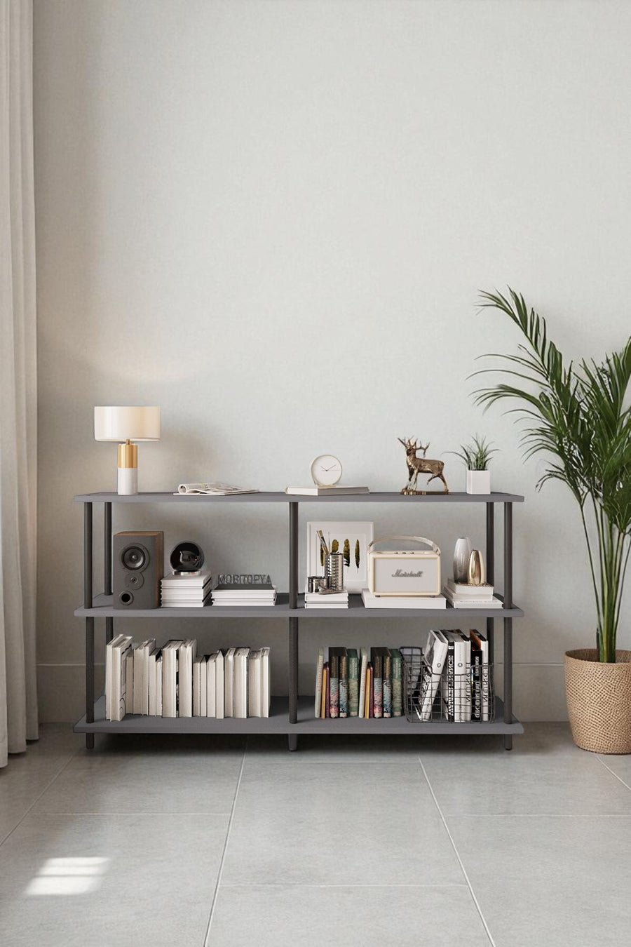 Mobitopya Çevir Kur 150 cm Raflı Konsol (150×75×29 cm) - Antrasit