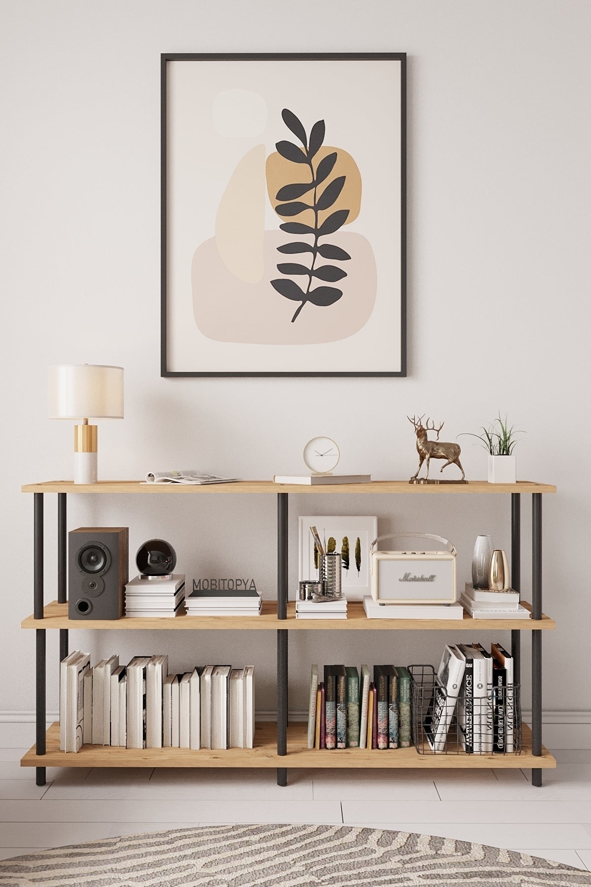 Mobitopya Çevir Kur Bd 150 cm Raflı Konsol 150X75*29 cm