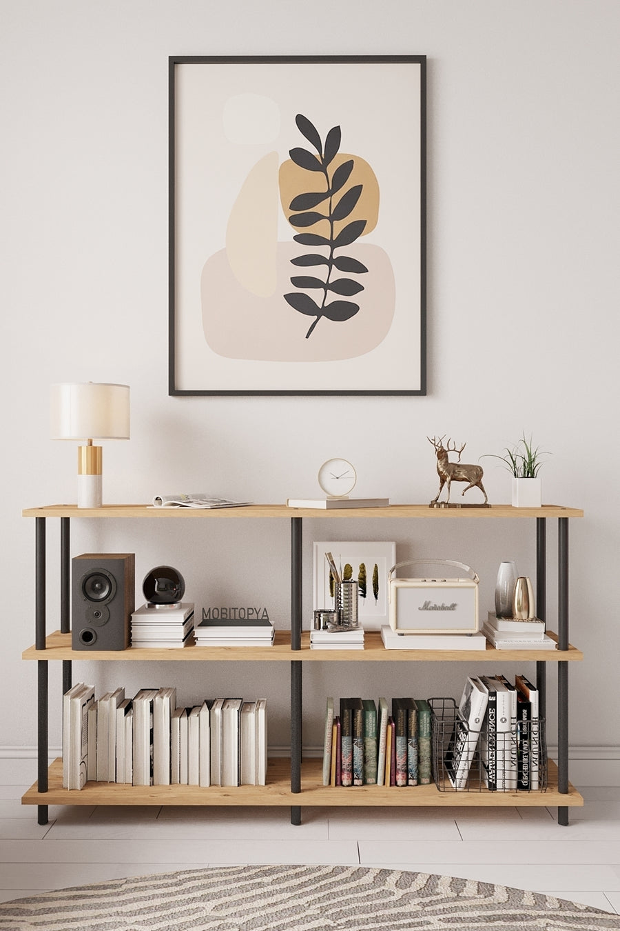 Mobitopya Çevir Kur 150 cm Raflı Konsol (150×75×29 cm) - Atlantik Çam