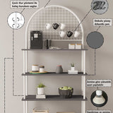 Mobitopya Çevir Kur 4 Raflı Kahve Köşesi Oval (71×167×35 cm)