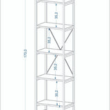 Mobitopya Nilamu 45 cm Kitaplık (45×170×34 cm)