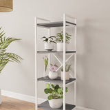 Mobitopya Nilamu Saksılık | 4 Raflı Metal Aksamlı Organizer | Ofis Ev Dekoratif 45×135×30 cm