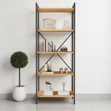 Mobitopya Nilamu 65 cm Kitaplık Metal Aksamlı Organizer Ofis Ev 65X170*34 cm