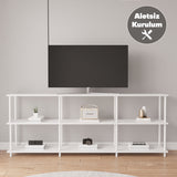 Mobitopya Çevir Kur 200 cm Raflı TV Sehpası (200×71×29 cm)