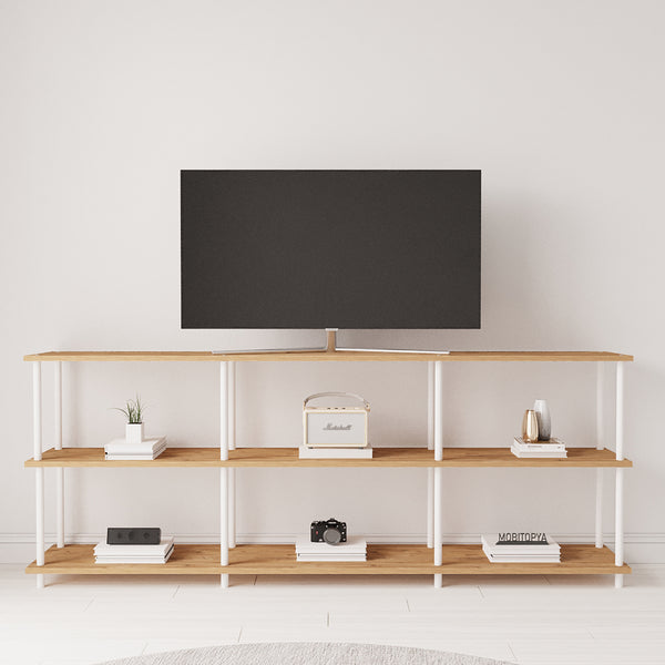 Mobitopya Çevir Kur 200 cm Raflı Tv Sehpası Tv Ünitesi 200X71*29 cm