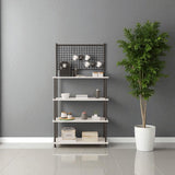 Mobitopya Çevir Kur 4 Raflı Kahve Köşesi Dolabı | Mutfak Düzenleyici Stand 71X167X35 cm