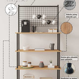 Mobitopya Çevir Kur 4 Raflı Kahve Köşesi Dolabı (71×167×35 cm)