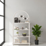 Mobitopya Çevir Kur 4 Raflı Kahve Köşesi Oval (71×167×35 cm)