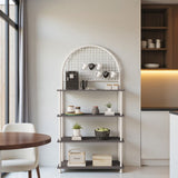 Mobitopya Çevir Kur 4 Raflı Kahve Köşesi Dolabı | Mutfak Düzenleyici Stand 71X167X35 cm”