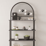 Mobitopya Çevir Kur 4 Raflı Kahve Köşesi Oval (71×167×35 cm)