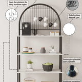 Mobitopya Çevir Kur 4 Raflı Kahve Köşesi Oval (71×167×35 cm)