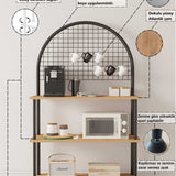 Mobitopya Çevir Kur 3 Raflı Oval Kahve Köşesi Dolabı (71×134×35 cm)