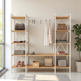 Mobitopya Nilamu Elbise Dolabı | Metal Gövdeli Açık Askılık & Organizer Dolap 175X170*34 cm