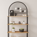 Mobitopya Çevir Kur 4 Raflı Kahve Köşesi Oval (71×167×35 cm)