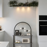 Mobitopya Çevir Kur 3 Raflı Oval Kahve Köşesi Dolabı (71×134×35 cm)